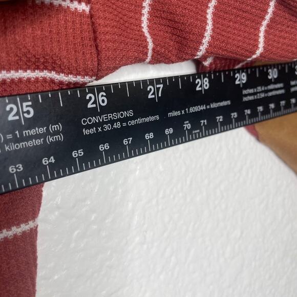 White Birch Womens Top Size M Burnt Orange Striped V-Neck Long Sleeve - Picture 6 of 16